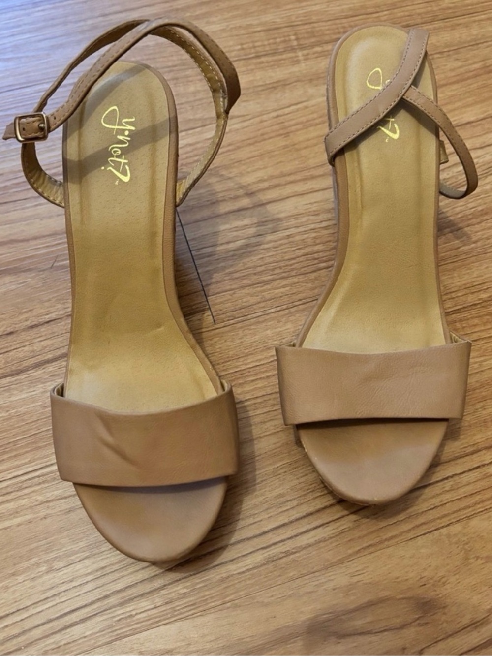 Women’s Tan Ankle-Strap Block Heel Sandals